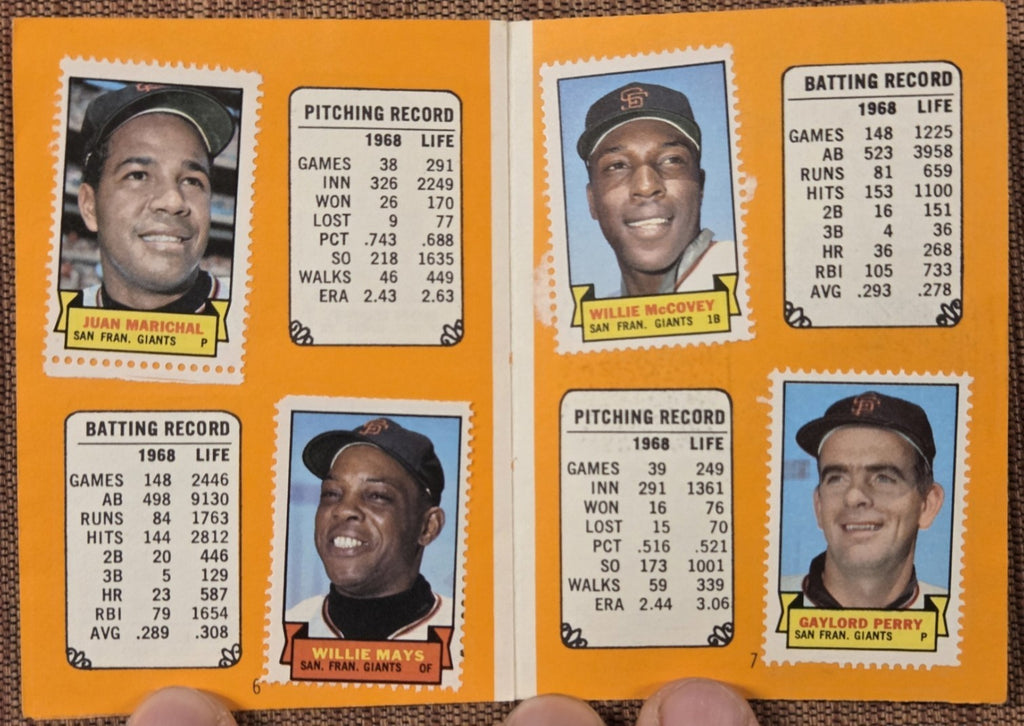 1969 Topps Stamps Album Complete Willie Mays Marichal McCovey Perry Baseball HOF3