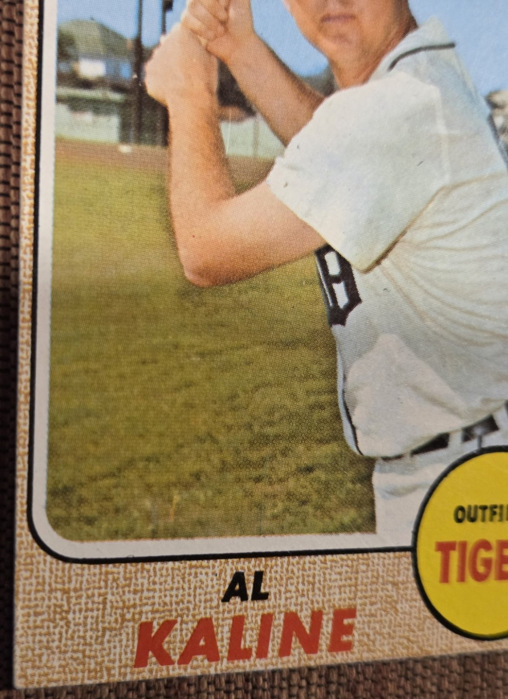 1968 Topps #240 Al Kaline Detroit Tigers Authentic Original Baseball Card HOF4