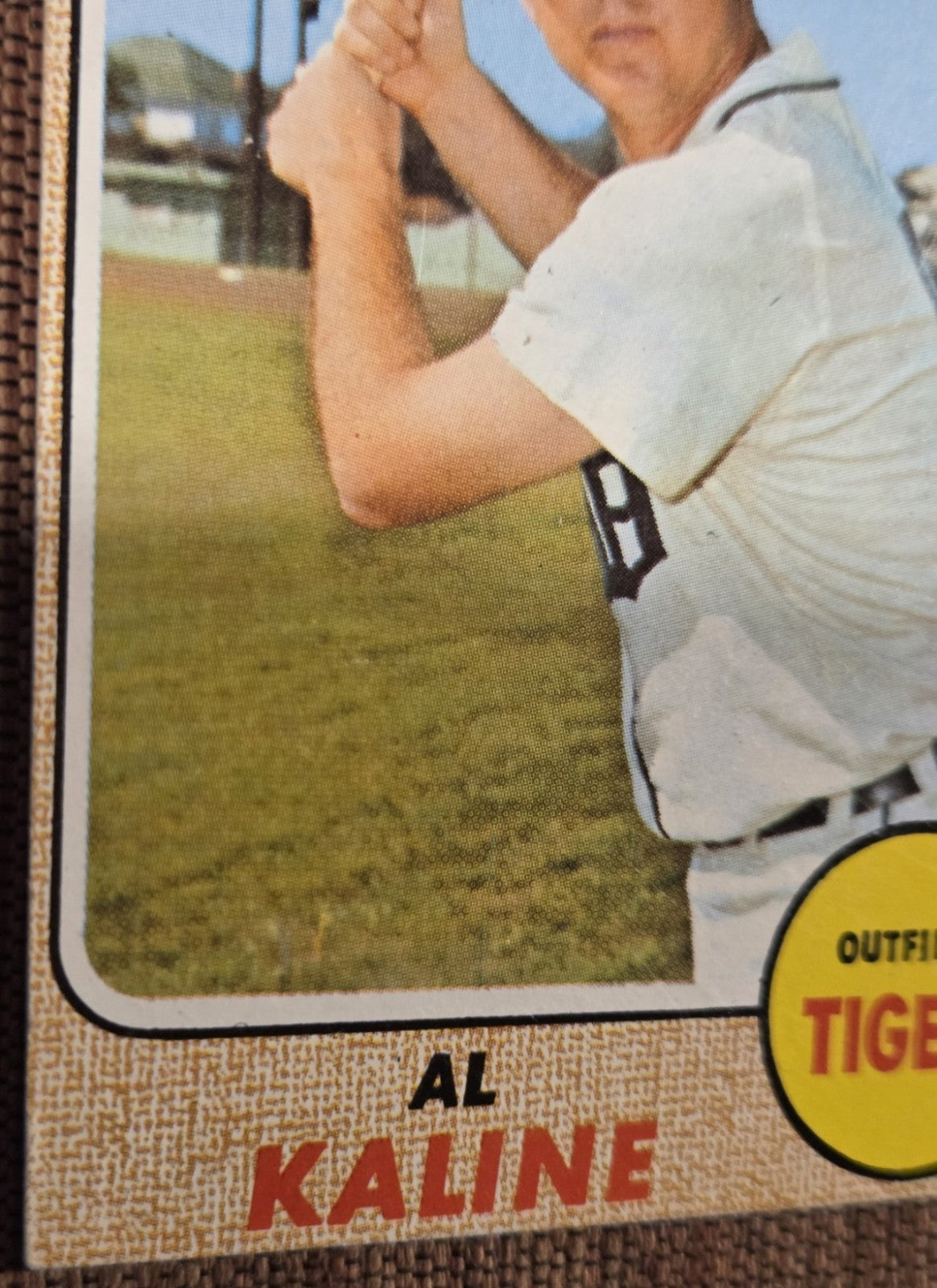 1968 Topps #240 Al Kaline Detroit Tigers Authentic Original Baseball Card HOF4