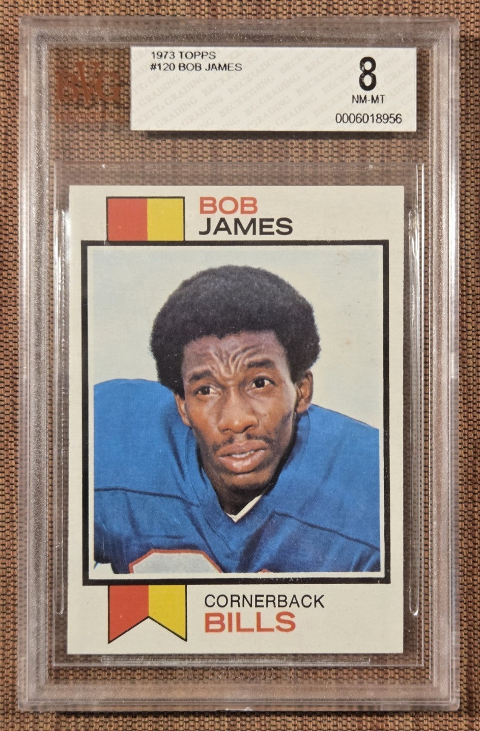 1973 Topps #120 Bob James Buffalo Bills Vintage Original Football Card BVG 80
