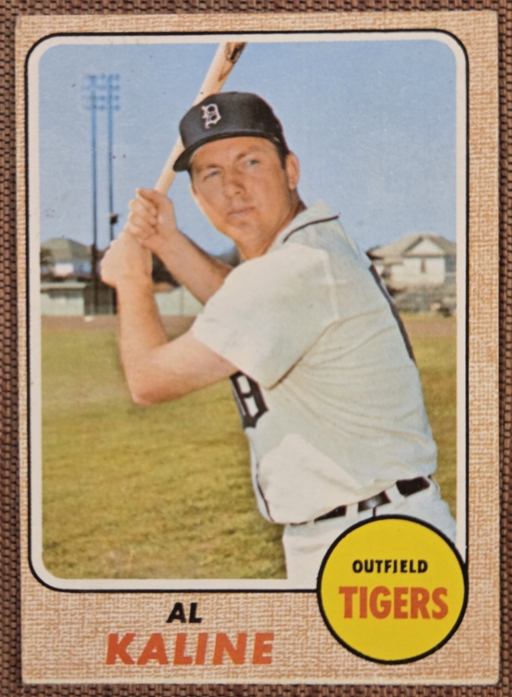 1968 Topps #240 Al Kaline Detroit Tigers Authentic Original Baseball Card HOF0
