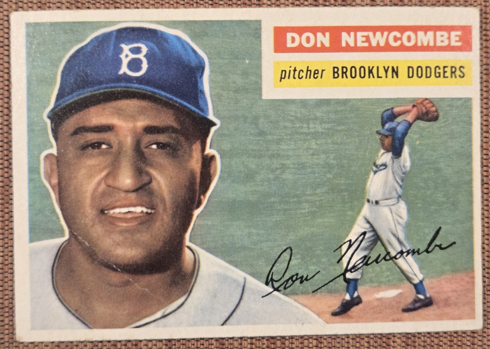1956 Topps #235 Don Newcombe Brooklyn Dodgers Vintage Original Baseball Card0