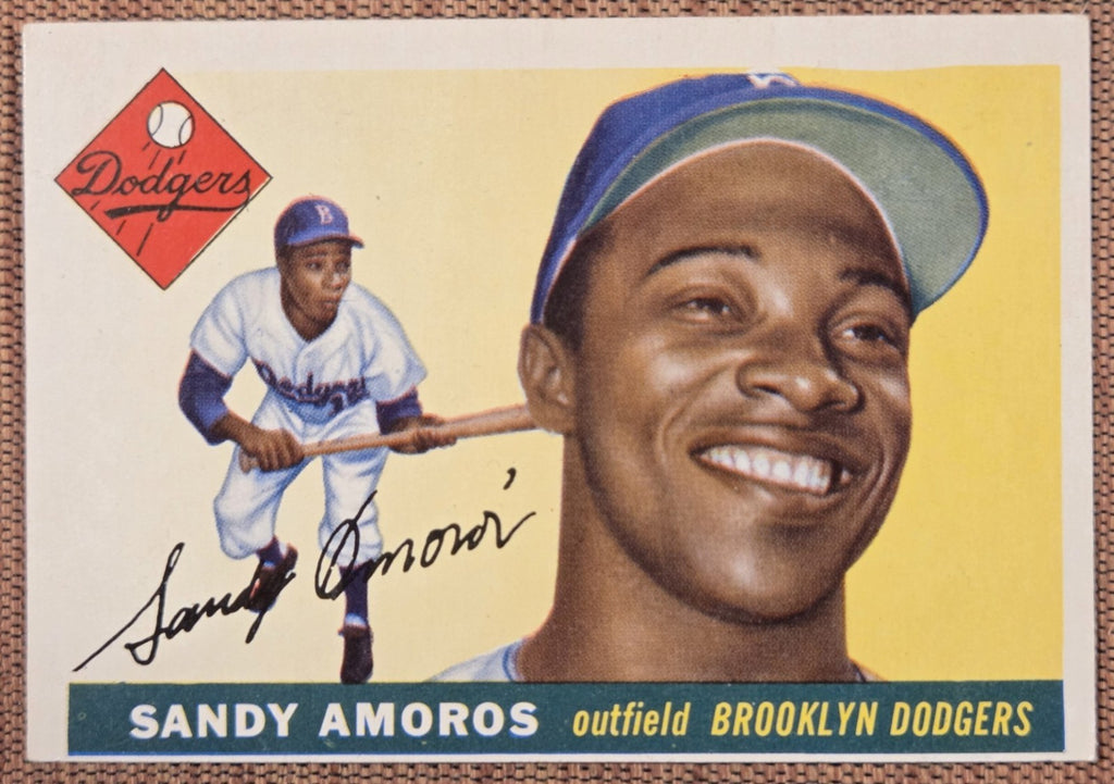 1955 Topps #75 Sandy Amoros Brooklyn Dodgers Vintage Original Baseball Card0