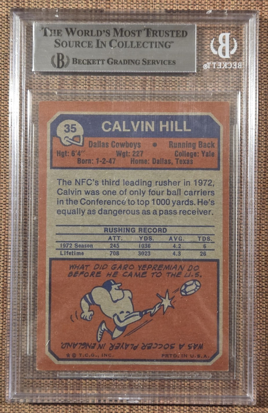1973 Topps #35 Calvin Hill Dallas Cowboys Vintage Original Football Card BGS 41