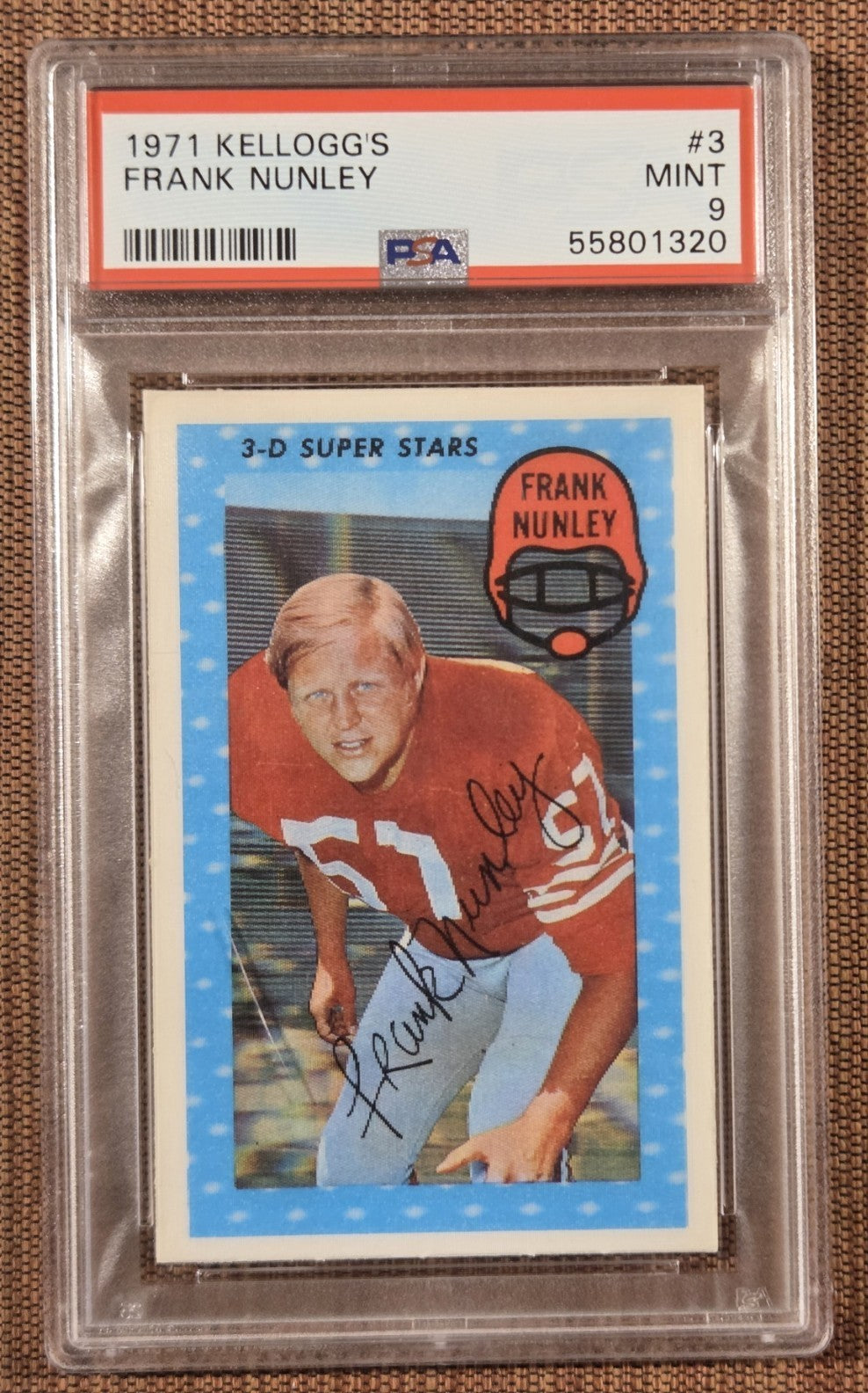 1971 Kellogg's #3 Frank Nunley San Francisco 49ers Football Card PSA 9 Mint RC0
