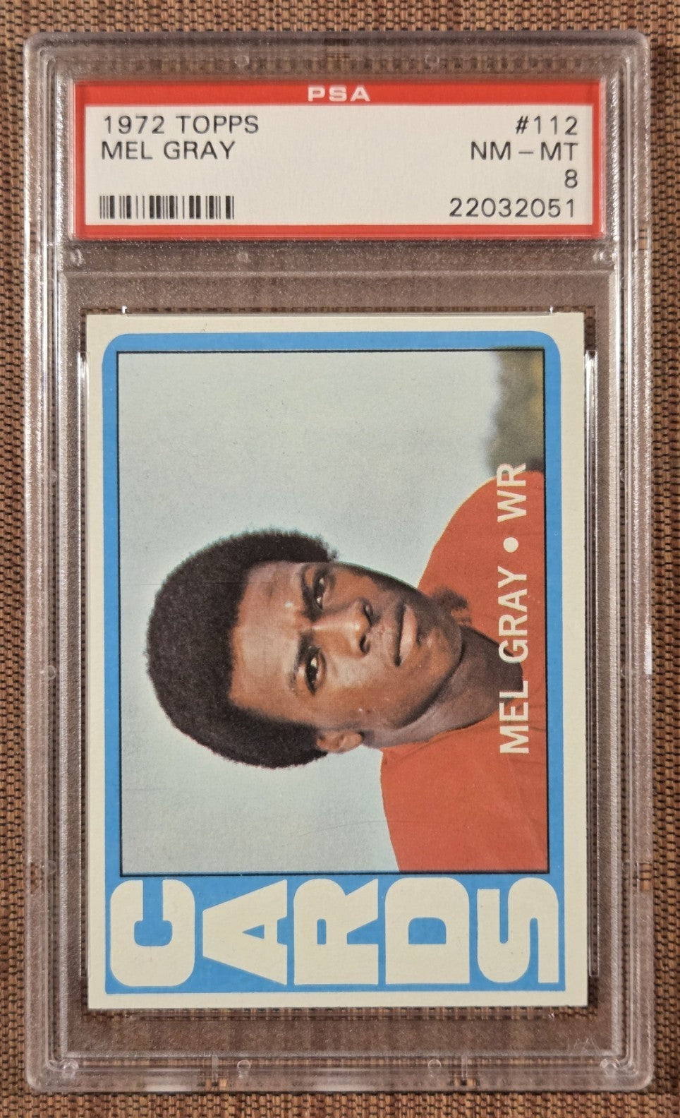 1972 Topps #112 Mel Gray St. Louis Cardinals Rookie Football Card PSA 8 RC0