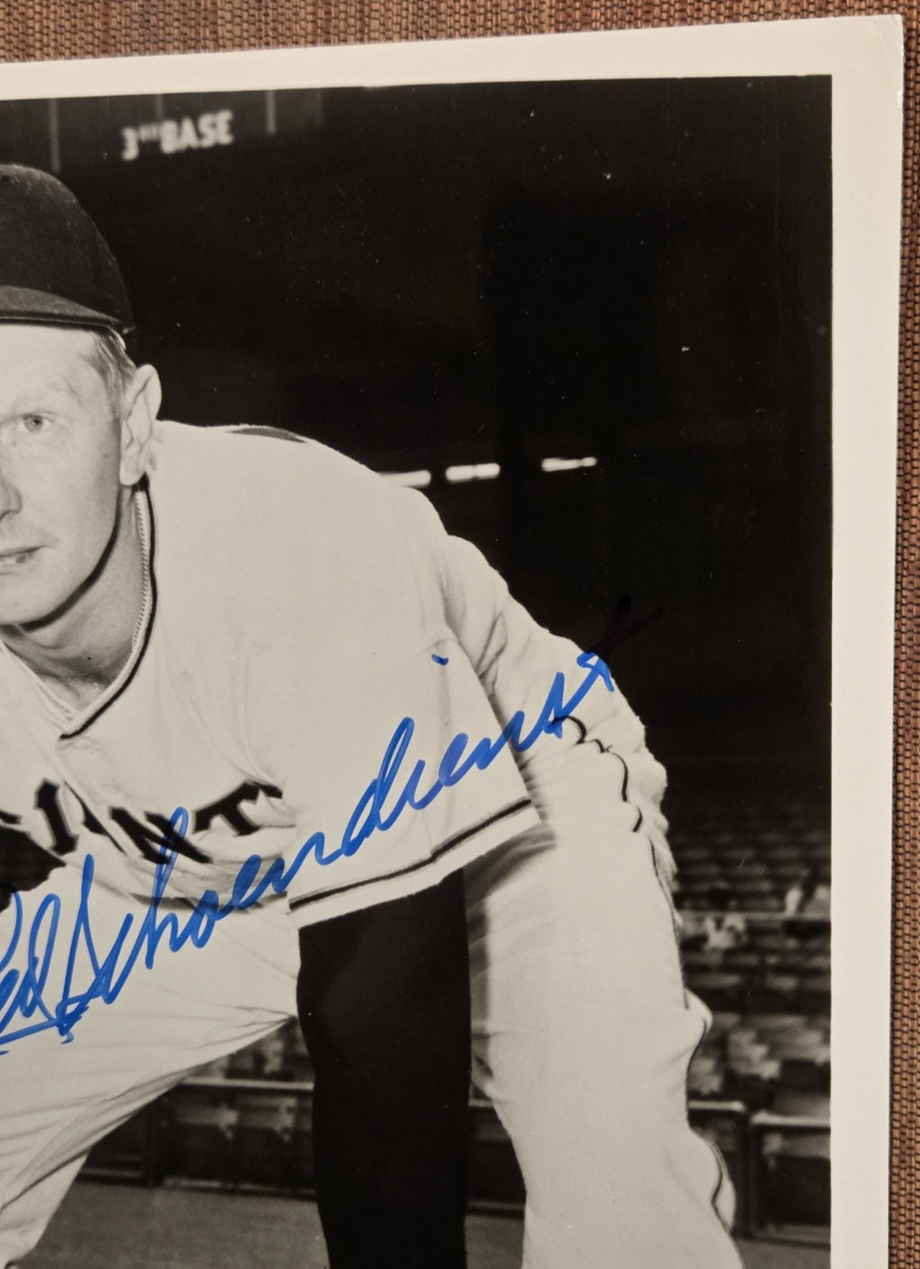 Red Schoendienst AUTO 8 x 10 New York Giants Baseball Signed Photo JSA HOF1