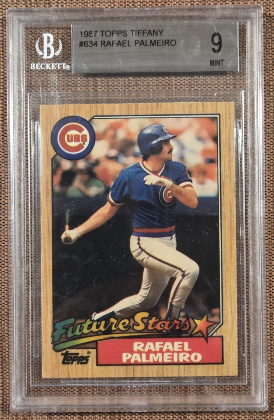 1987 Topps Tiffany #634 Rafael Palmeiro Cubs Rookie Baseball Card BGS 9 MINT RC0