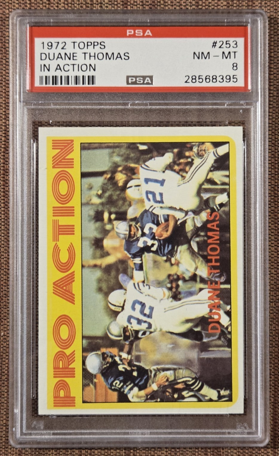 1972 Topps #253 Duane Thomas Dallas Cowboys Original Football Card PSA 8 NM/MT0