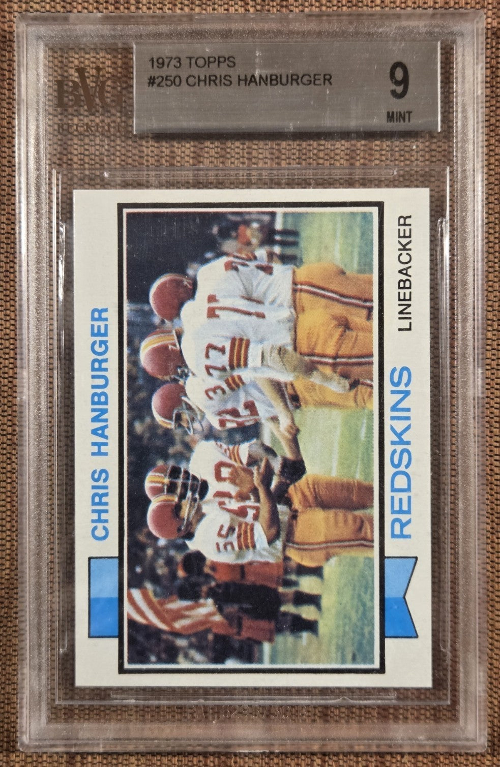 1973 Topps #250 Chris Hanburger Washington Redskins Football Card BVG 9 Mint0