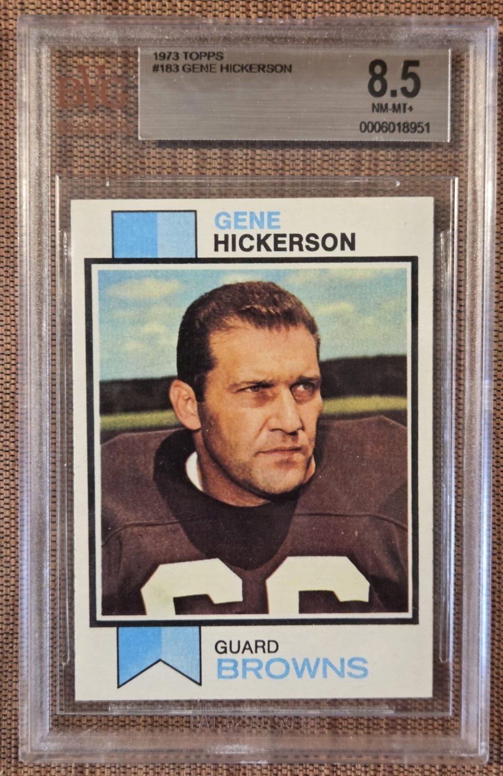 1973 Topps #183 Gene Hickerson Cleveland Browns Original Football Card BVG 8.50
