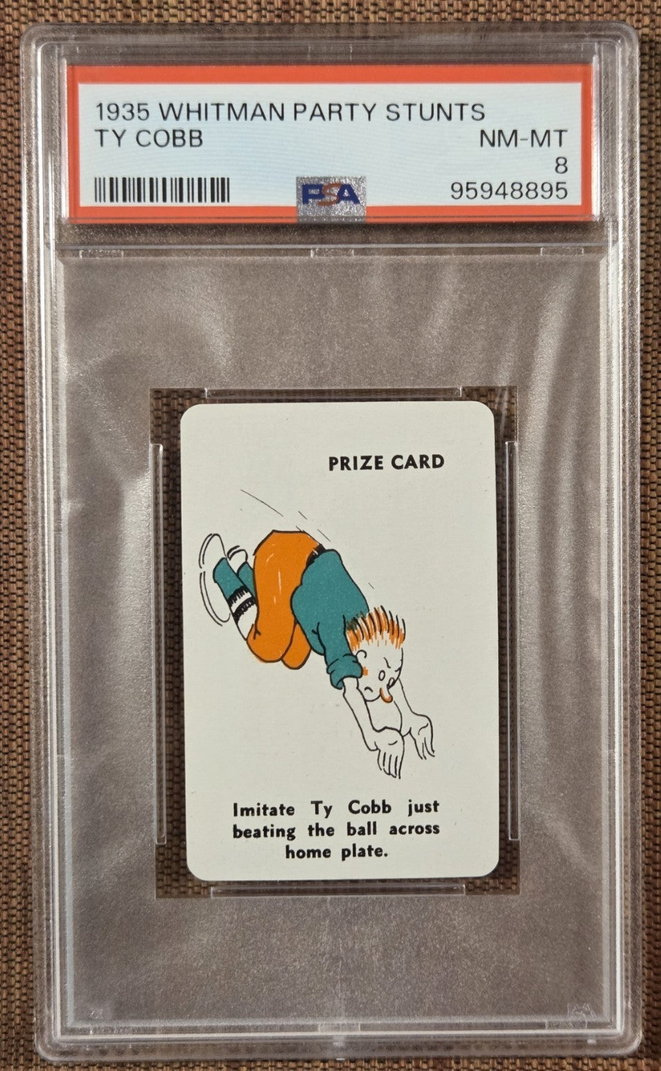 1935 Whitman Party Stunts Ty Cobb Detroit Tigers Baseball Card PSA 8 NM/MT HOF0
