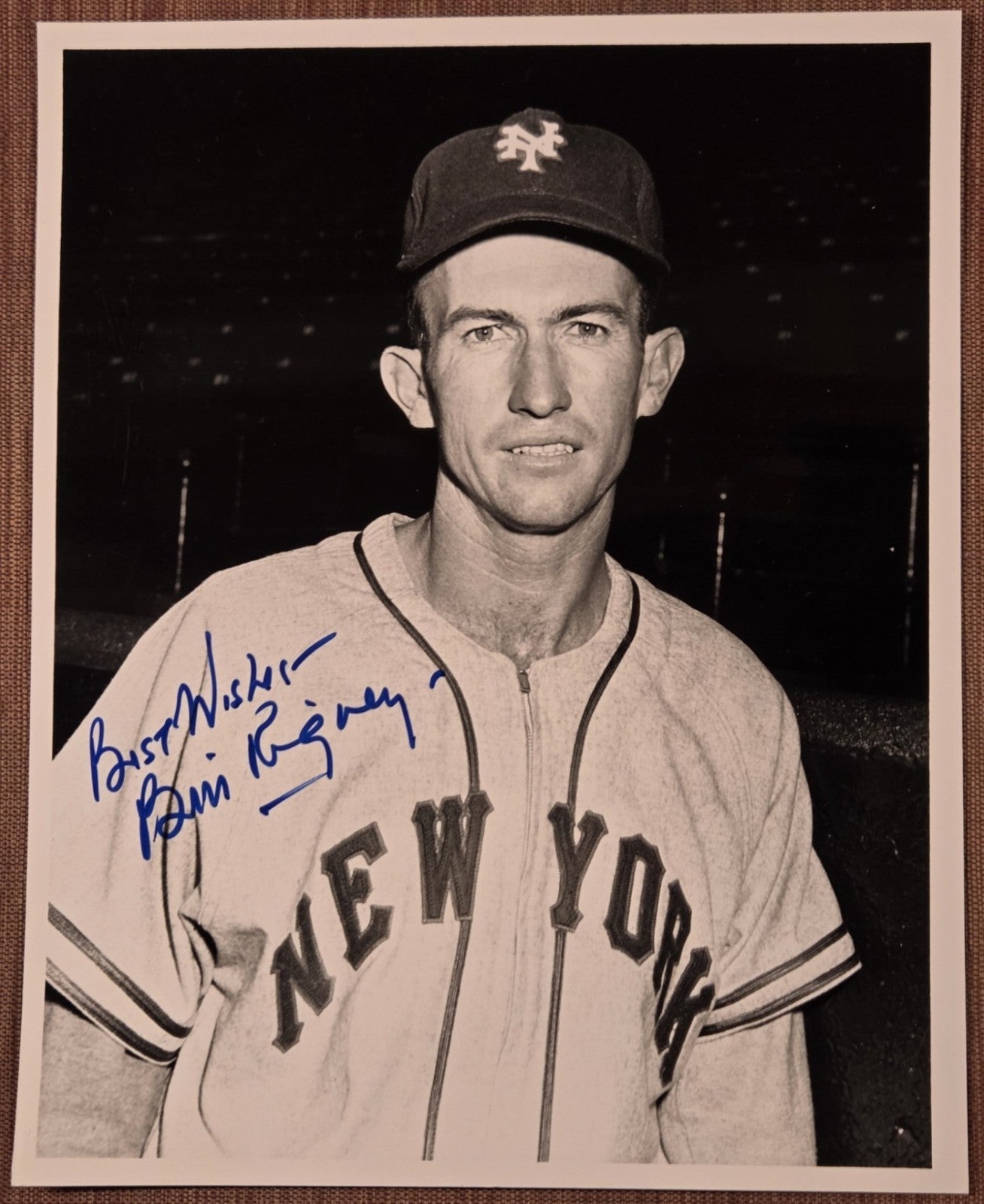 Bill Rigney Auto San Francisco Giants Vintage Original Baseball 8x10 Photo JSA0
