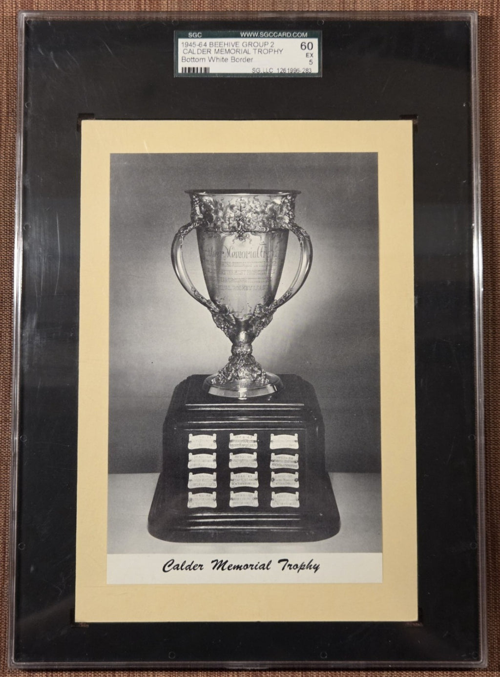 1945 Beehive Group 2 Calder Memorial Trophy White Border Hockey Card SGC 5 EX0
