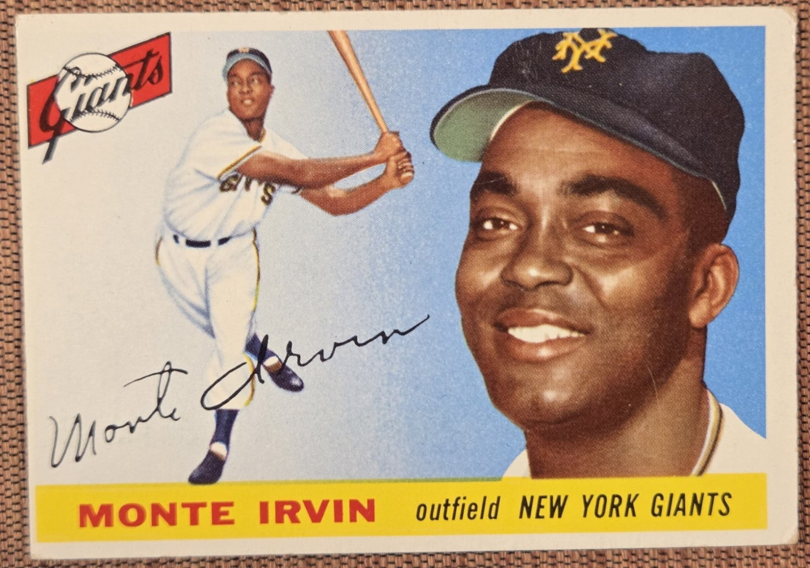 1955 Topps #100 Monte Irvin New York Giants Vintage Original Baseball Card HOF0