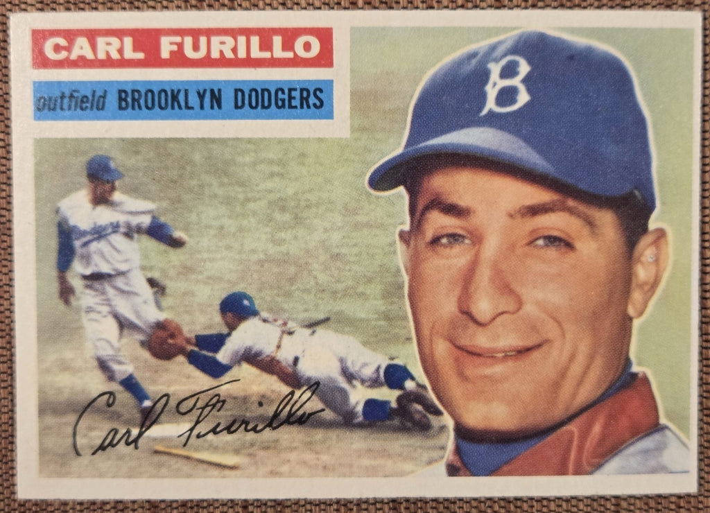 1956 Topps #190 Carl Furillo Brooklyn Dodgers Authentic Original Baseball Card0
