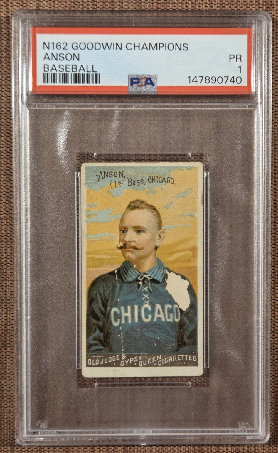 1888 Goodwin Champions N162 Cap Anson Chicago Cubs A's Baseball Card PSA 1 HOF0