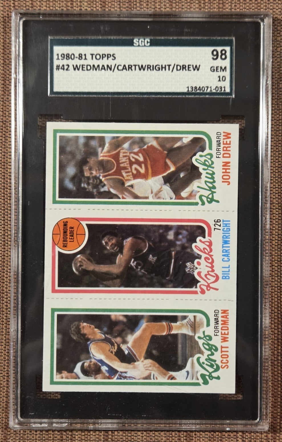 1980 Topps #42 Wedman Cartwright Drew Knicks Basketball Card SGC 10 Gem Mint0