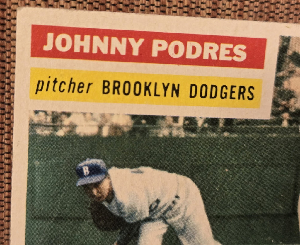 1956 Topps #173 Johnny Podres Brooklyn Dodgers Vintage Original Baseball Card1