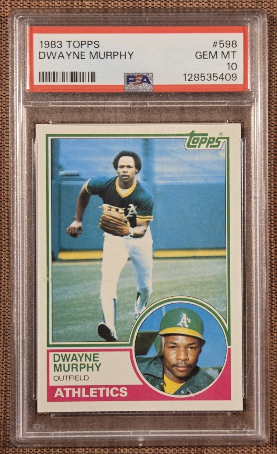 1983 Topps #598 Dwayne Murphy Oakland Athletics Baseball Card PSA 10 Gem Mint0
