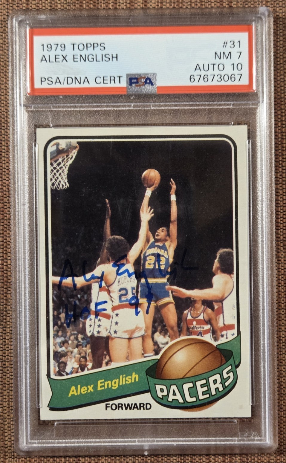 1979 Topps #31 Alex English Indiana Pacers Basketball Card PSA 7/DNA 10 Auto RC0