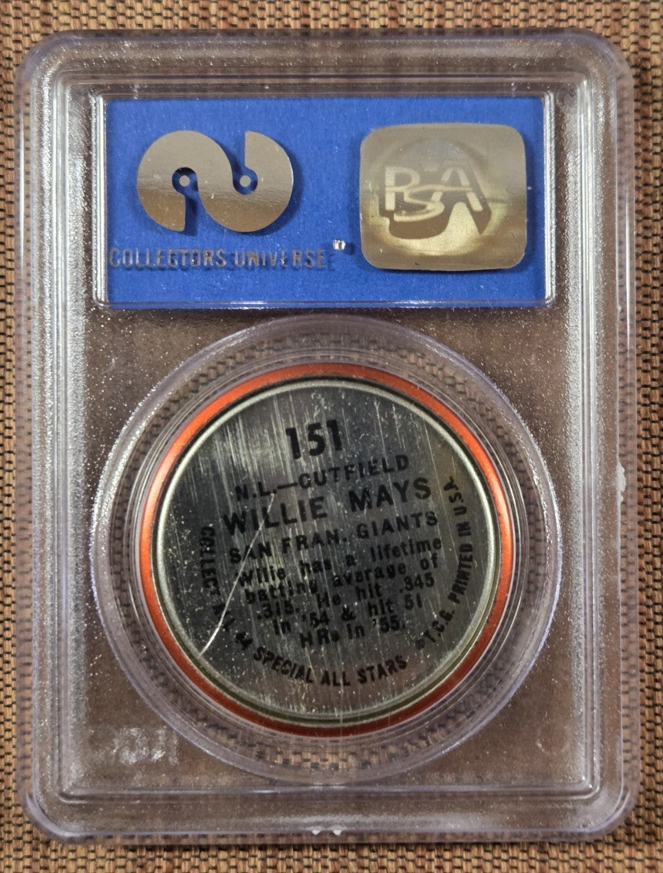 1964 Topps Coins #151 Willie Mays San Francisco Giants Baseball Coin PSA 8 NM/MT1