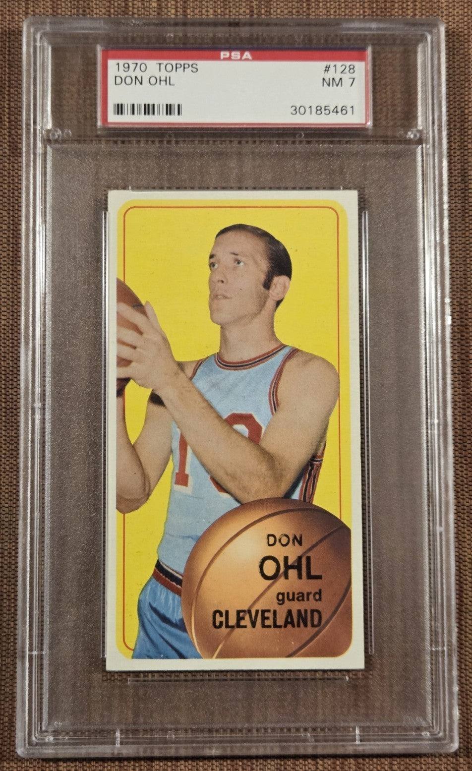 1970 Topps Tall Boy #128 Don Ohl Cleveland Cavaliers Basketball Card PSA 7 NM0