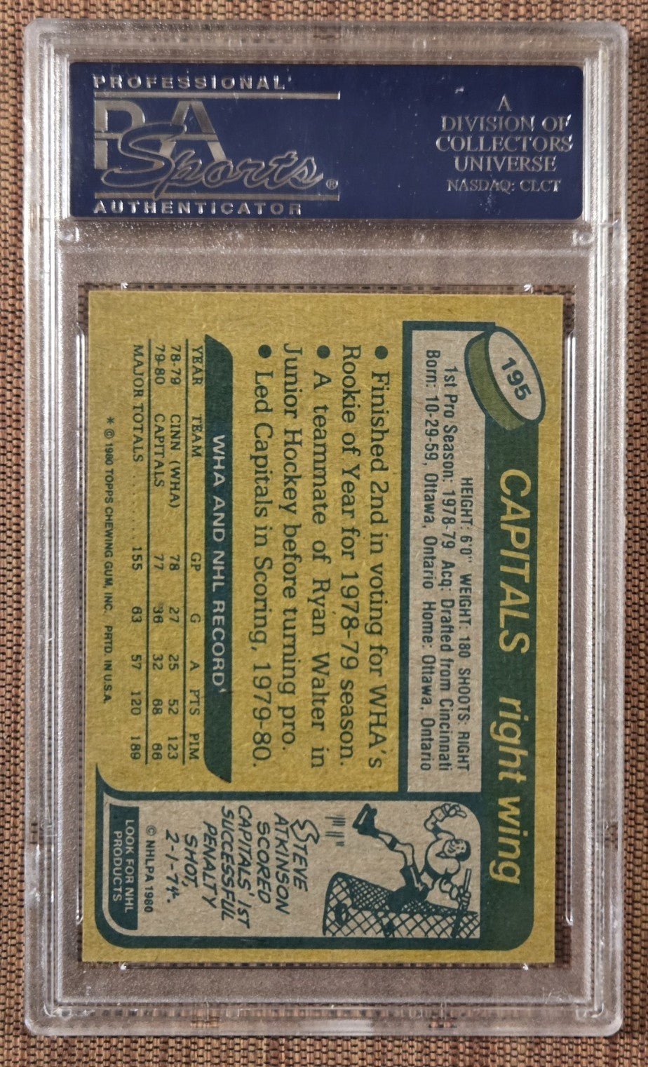 1980 Topps #195 Mike Gartner Washington Capitals Rookie Hockey Card PSA 9 RC1