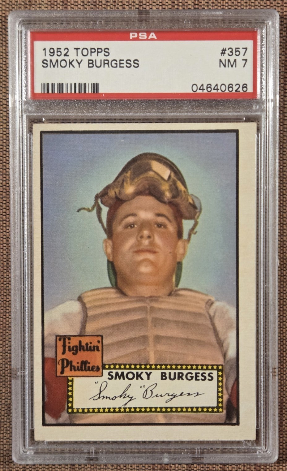 1952 Topps #357 Smoky Burgess Philadelphia Phillies Baseball Card PSA 7 High #0