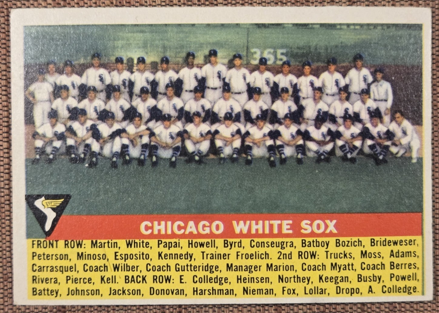 1956 Topps #188 Chicago White Sox Baseball Card Kell Fox Minoso Keller Dropo0