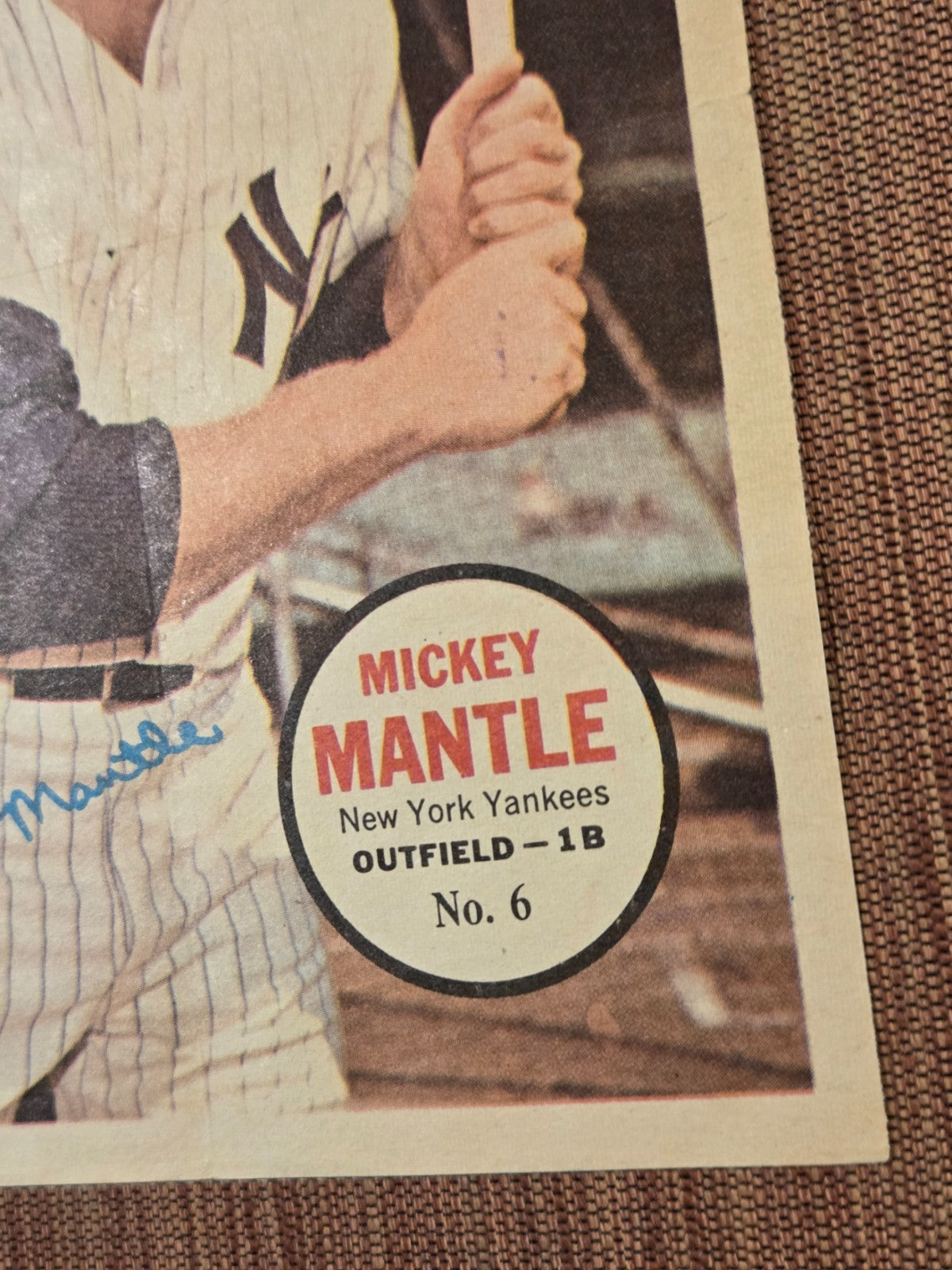 1967 Topps Pin Ups #6 Mickey Mantle New York Yankees Original Baseball Poster3