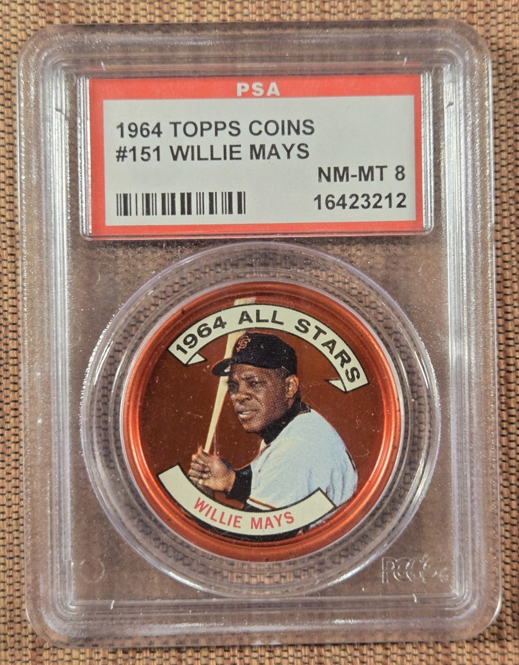 1964 Topps Coins #151 Willie Mays San Francisco Giants Baseball Coin PSA 8 NM/MT0