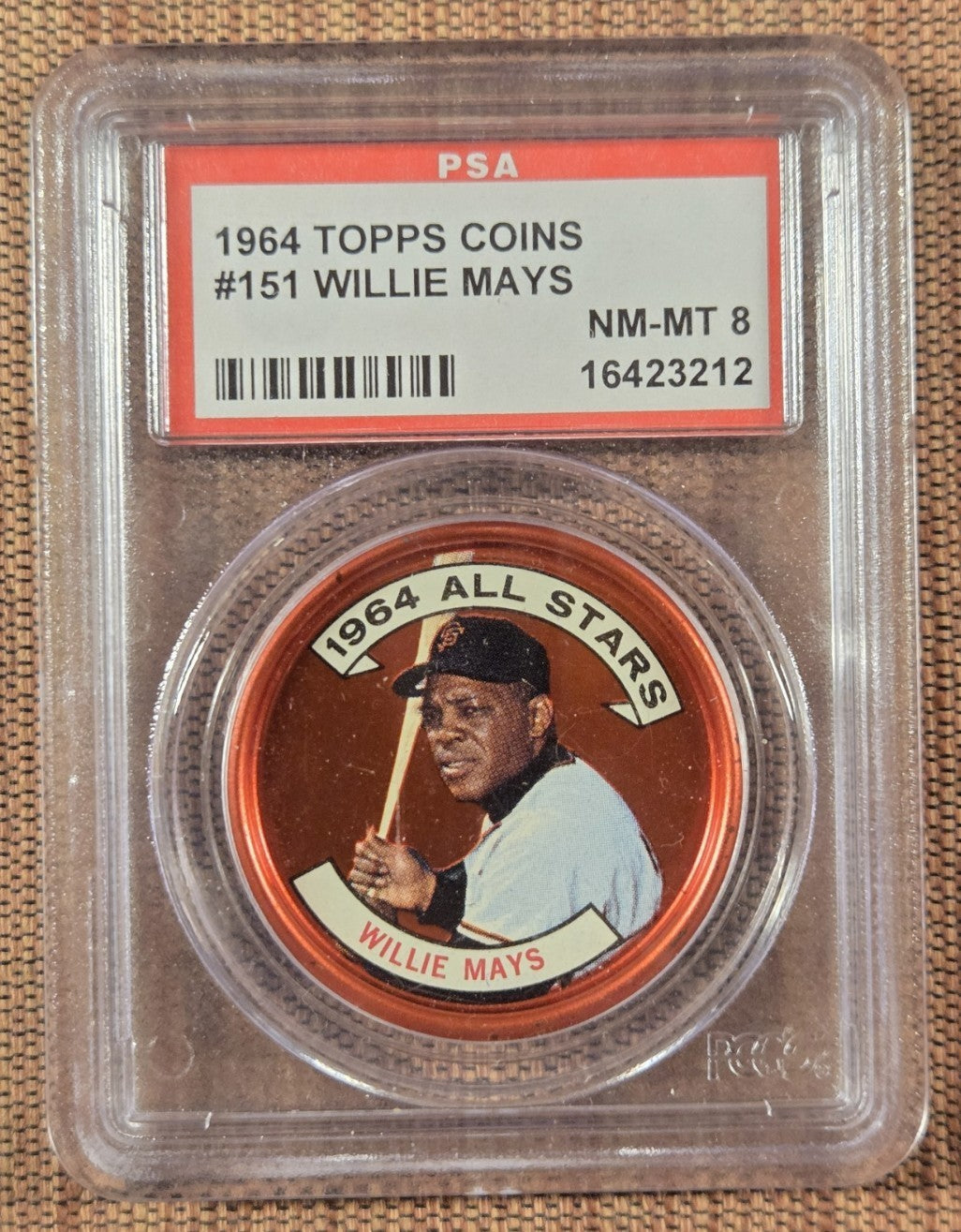 1964 Topps Coins #151 Willie Mays San Francisco Giants Baseball Coin PSA 8 NM/MT0